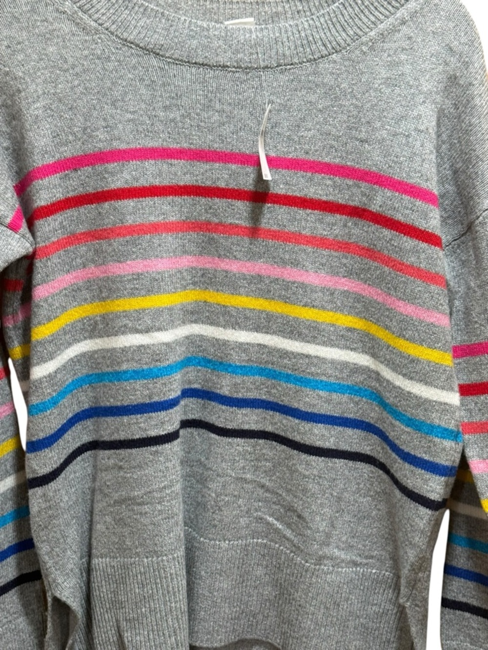 GAP Crazy Stripe Sweater Small NWT Wool Blend Rainbow Stripe Crewneck - Picture 3 of 9